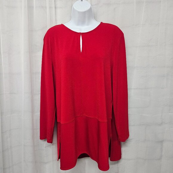 Lauren Ralph Lauren Blouse Red Minimalist Casual Office XL - Picture 1 of 10